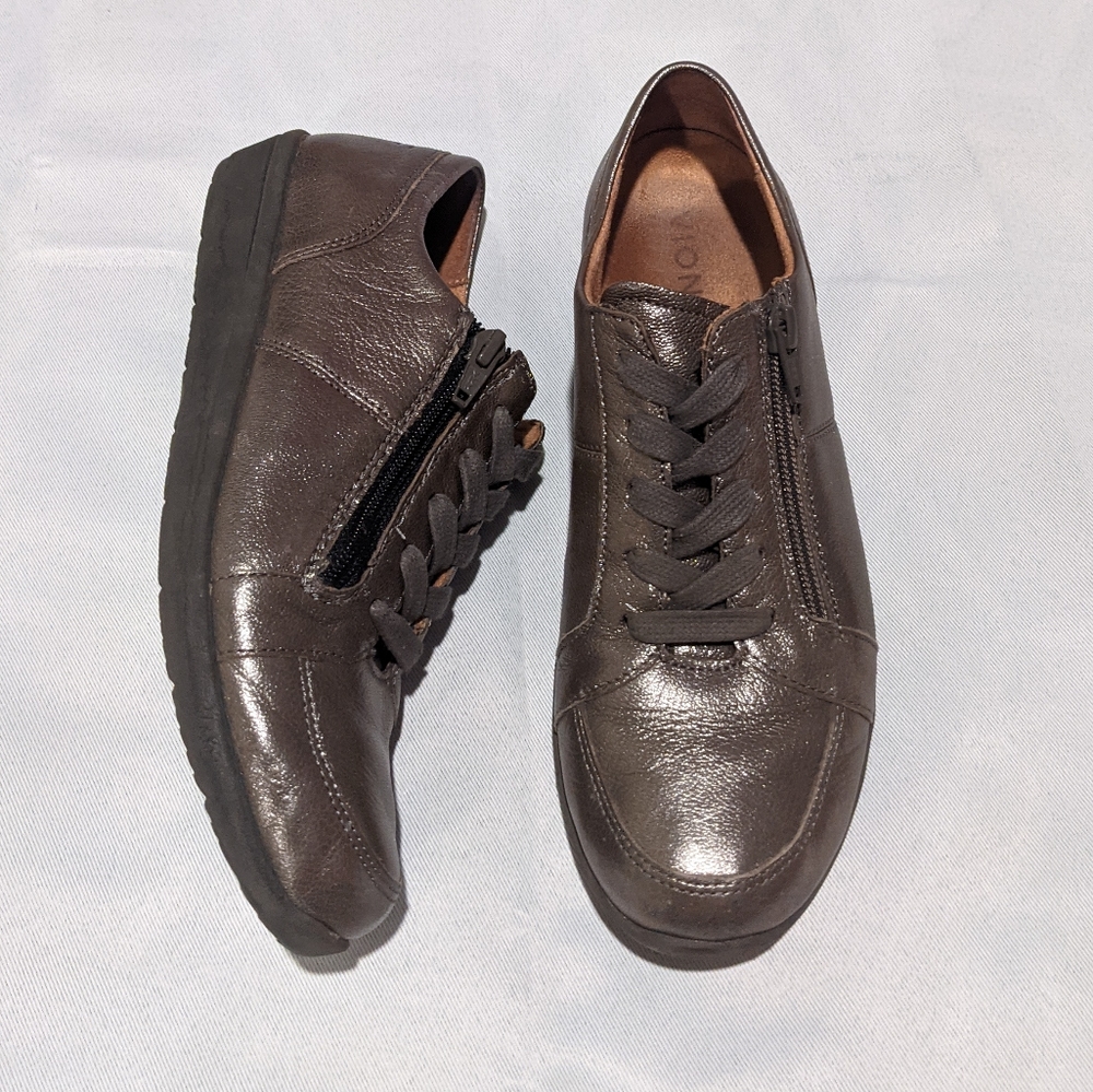 Vionic Gunmetal Silver Metallic Sneakers